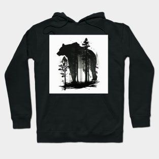 Forest with  Bear Silhouette, Adventure Hoodie